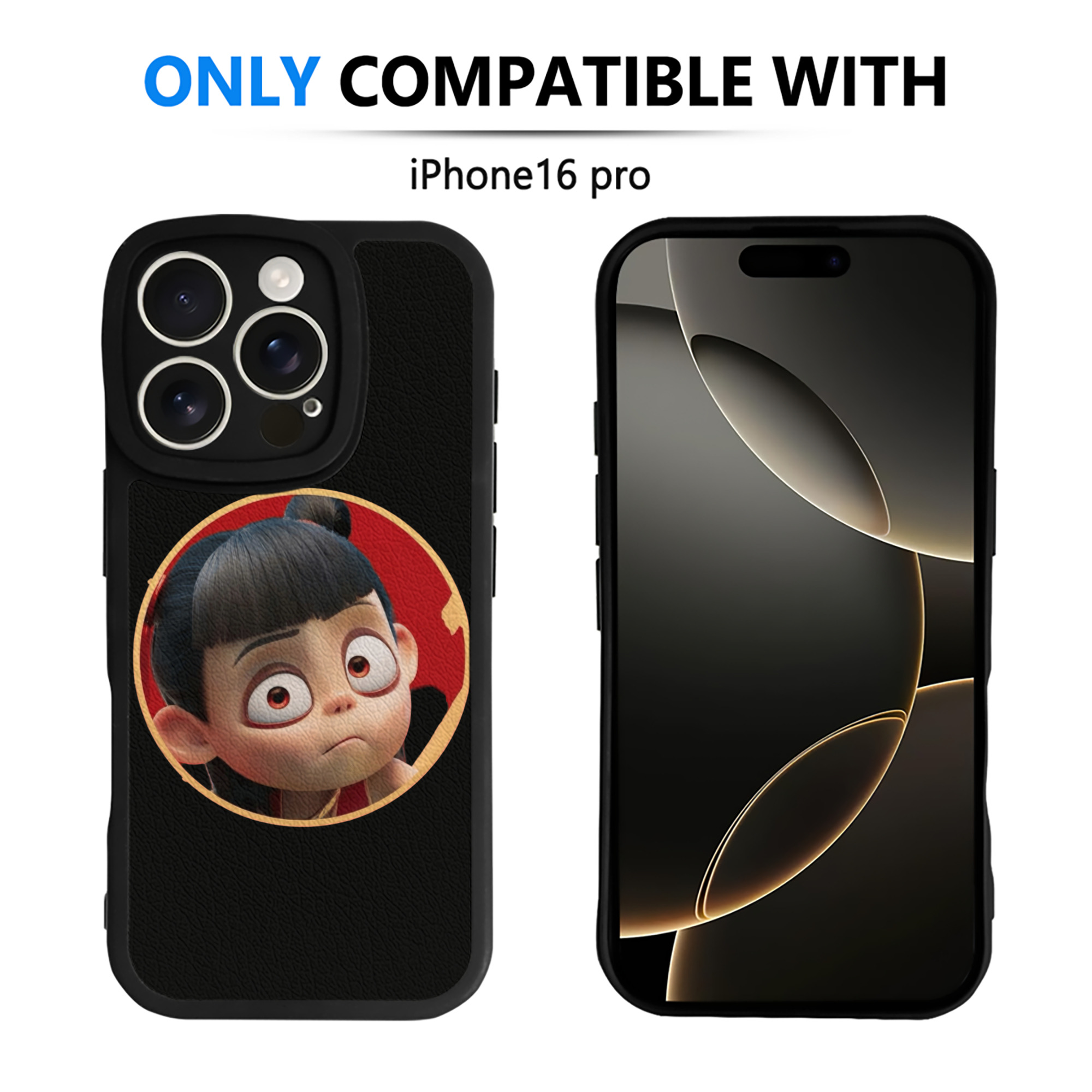 （画像用） Ne Zha 2 ナタ 魔童の大暴れ 【iPhone 16シリーズ対応】シリコンスマホケース（レザー調） 材質：シリコン